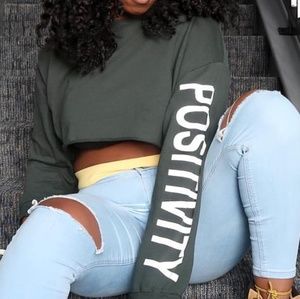 Positivity green crop top